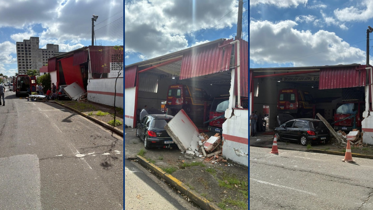 Sorocaba: motorista passa mal e bate carro em quartel dos Bombeiros