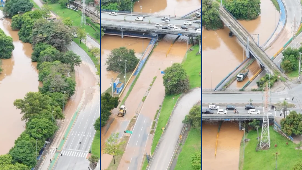 Água do Rio Sorocaba invadiu trechos da Avenida Dom Aguirre — Cortesia/Fly S’Drones