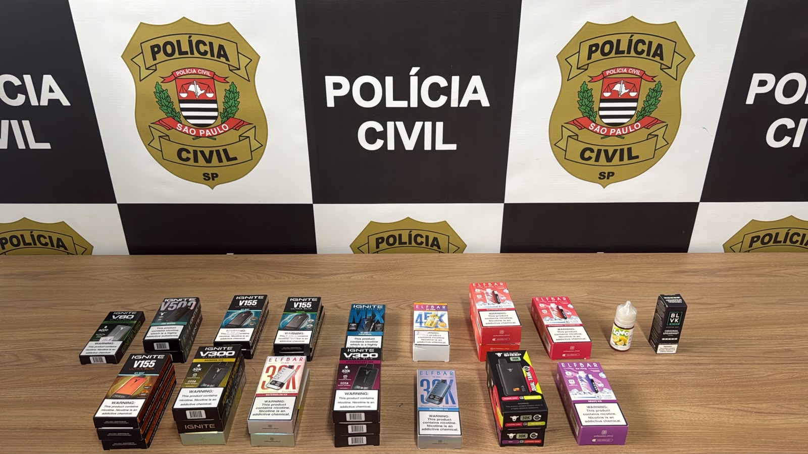 Polícia apreende cigarros eletrônicos e essências em Itapetininga