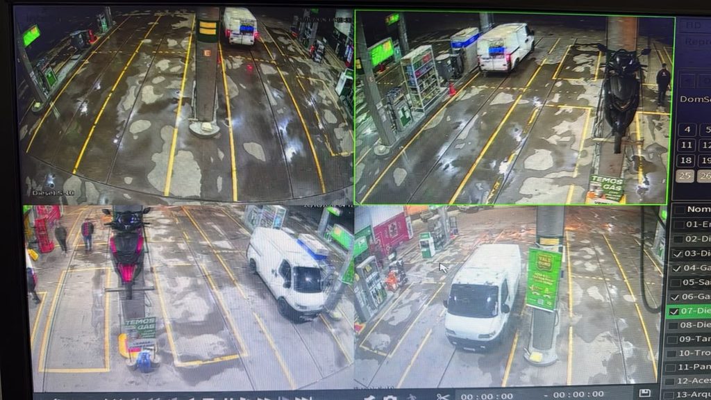 Câmeras registraram a van utilizada no transporte do combustível — Divulgação