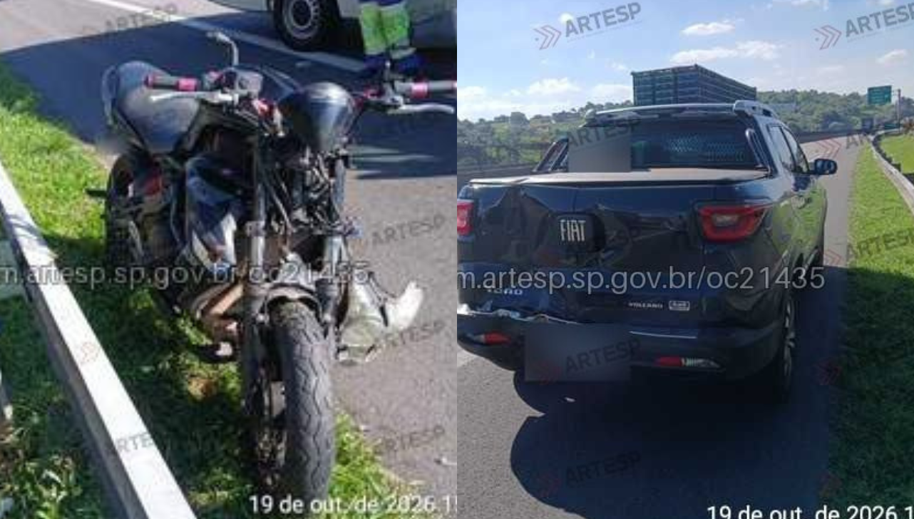 Motociclista fica em estado grave após bater em carro na Anhanguera