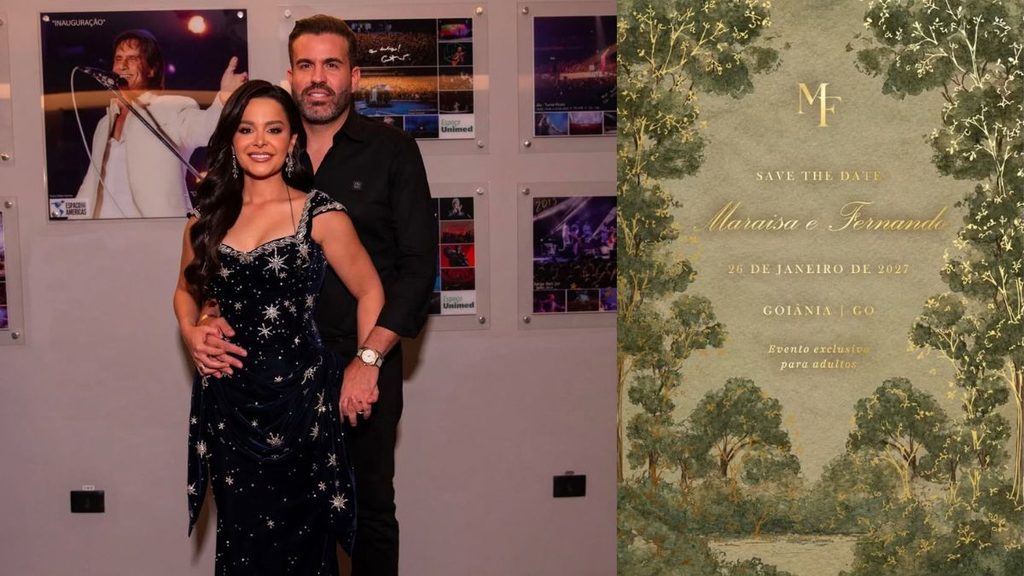 Maraisa e o empres&aacute;rio Fernando Moc&oacute; e Save The Date divulgado por Leo Dias (Foto: Reprodu&ccedil;&atilde;o/ Instagram @maraisa)
