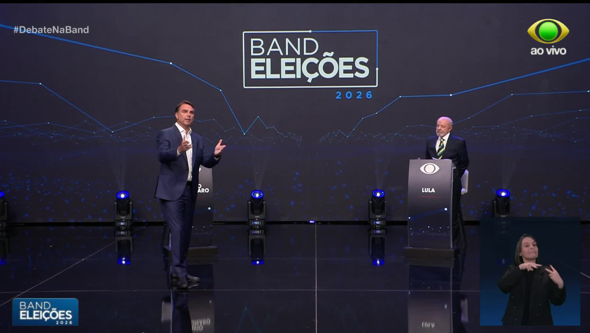 Debate na Band: veja imagens do primeiro confronto entre Flávio e Lula
