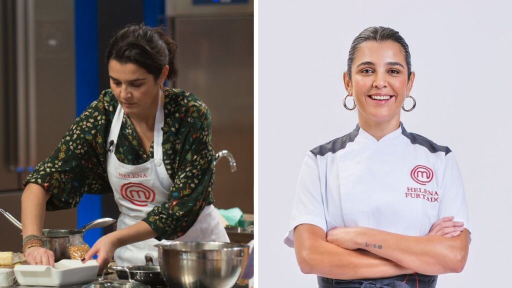 Helena Furtado na 8ª temporada do MasterChef Brasil (à esquerda) e hoje (à direita)