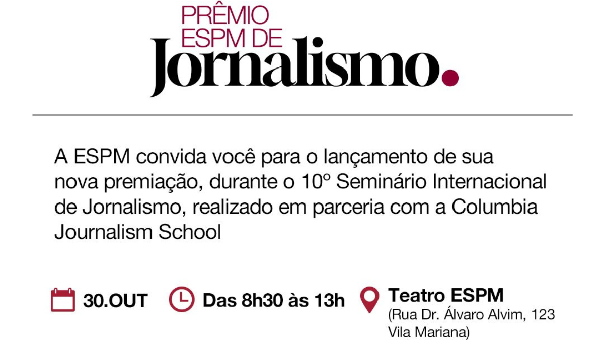 Prêmio ESPM de Jornalismo é anunciado em São Paulo; veja detalhes
