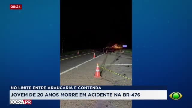 Motociclista de 21 anos morre em batida na BR-476, perto de Contenda