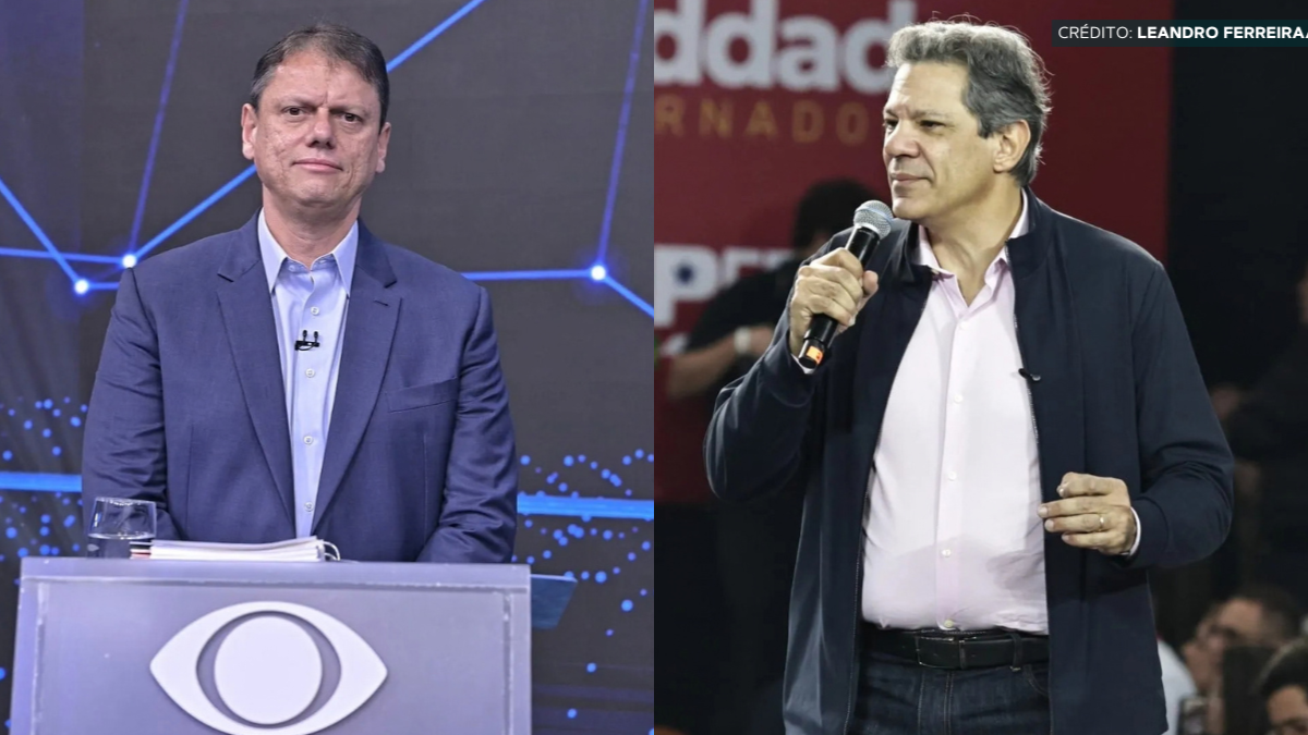 Tarcísio tem 64,22% dos votos e Haddad, 34,89% após 50% das urnas apuradas