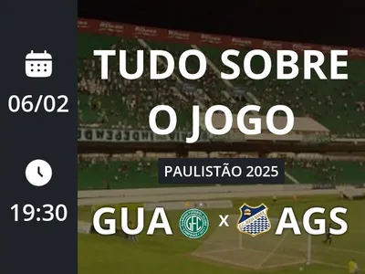 Guarani x Água Santa: placar ao vivo, escalações, lances, gols e mais
