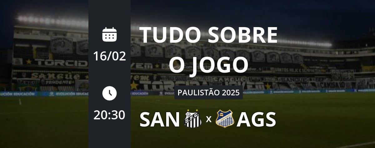 Santos x Água Santa: placar ao vivo, escalações, lances, gols e mais