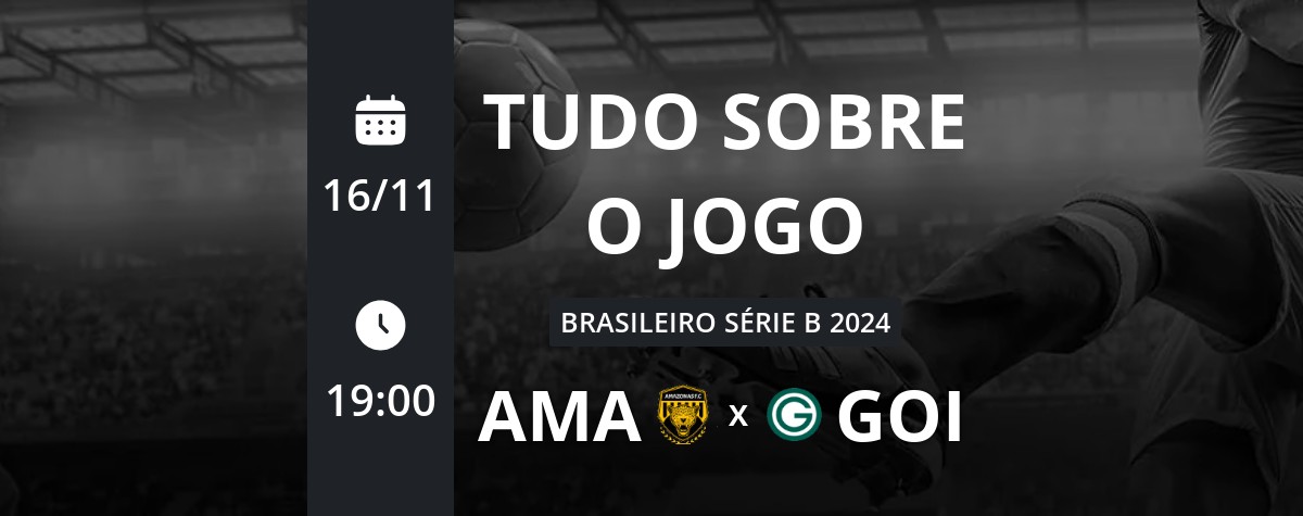 Amazonas x Goiás: placar ao vivo, escalações, lances, gols e mais